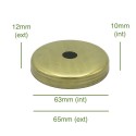 Tapa portaglobos de latón 63mm diámetro x 10mm