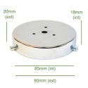 Portaglobos cromado 85mm x 18mm con tornillos
