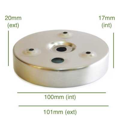 Glanzverchromte Deckenbefestigungs-Abdeckung 100mm x 17mm