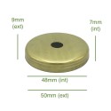 Tapa portaglobos de latón 48mm diámetro x 7mm