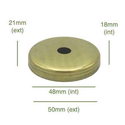 Tapa portaglobos de latón 48mm diámetro x 18mm