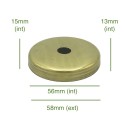 Tapa portaglobos de latón 56mm diámetro x 13mm