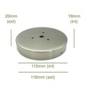 Glashalter aus gebuerstetem Stahl 115mm x 18mm mit Schrauben kaufen
