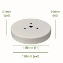 Portaglobos color blanco 115mm x 19mm con tornillos