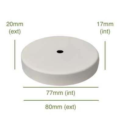 Tapa portaglobos color blanco 77mm diámetro x 17mm