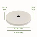 Tapa portaglobos color blanco 40mm diámetro x 3mm