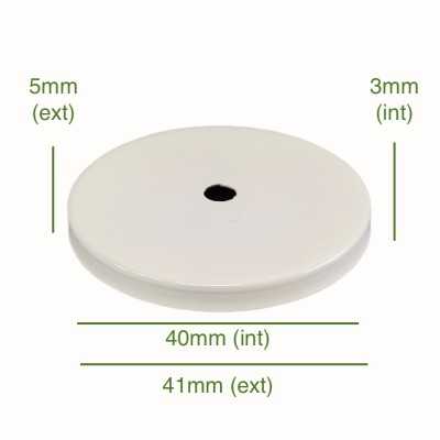 Tapa portaglobos color blanco 40mm diámetro x 3mm