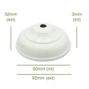 Tapa portaglobos decorada blanca 90mm diámetro x 3mm