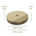 Tapa de madera para bolas de cristal y tulipas 100mm x 7mm