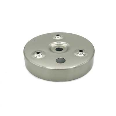 Tapa acero cepillado para fijación techo ø100mm x 17mm
