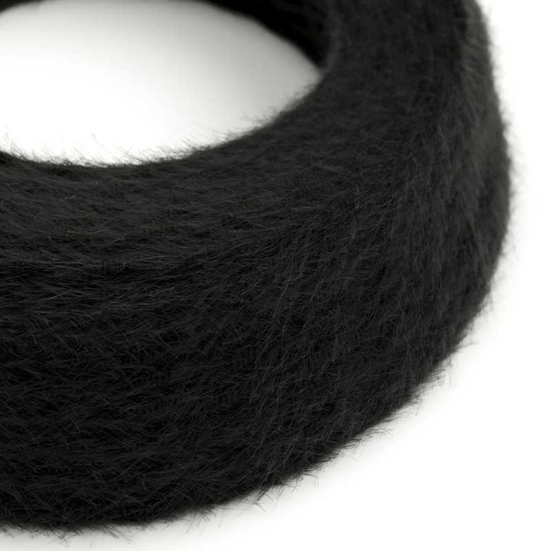 Cable decorativo textil trenzado a metros homologado pluma negro