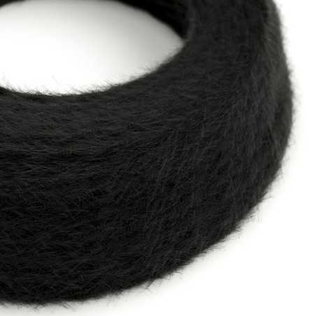 Cable decorativo textil trenzado a metros homologado pluma negro