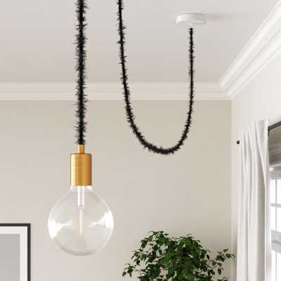 Cable decorativo textil trenzado a metros homologado pluma negro