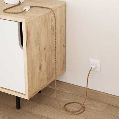 Cable decorativo textil trenzado acabado color yute