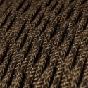 Cable decorativo textil trenzado a metros homologado lino marrón