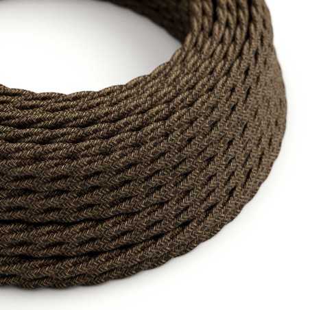 Cable decorativo textil trenzado a metros homologado lino marrón