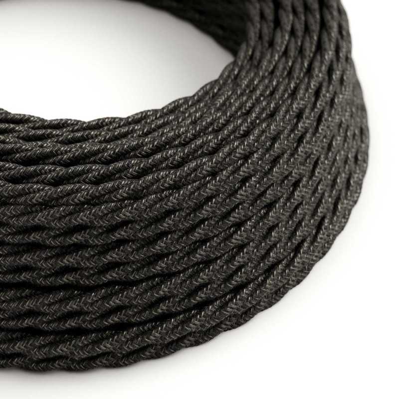 Cable decorativo textil trenzado a metros homologado lino antracita