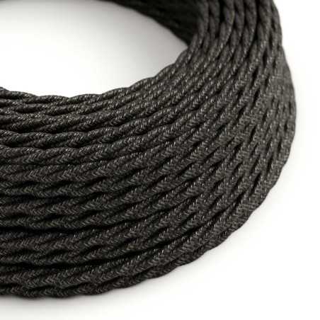 Cable decorativo textil trenzado a metros homologado lino antracita