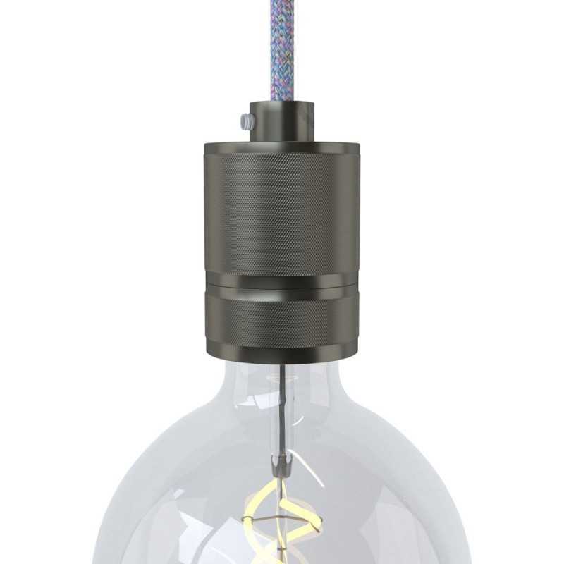 E27 Metall-Lampenfassung-Set mit mattiertem Effekt, verschiedene Farben