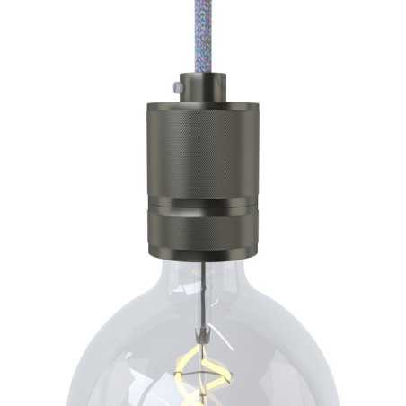 E27 Metall-Lampenfassung-Set mit mattiertem Effekt, verschiedene Farben