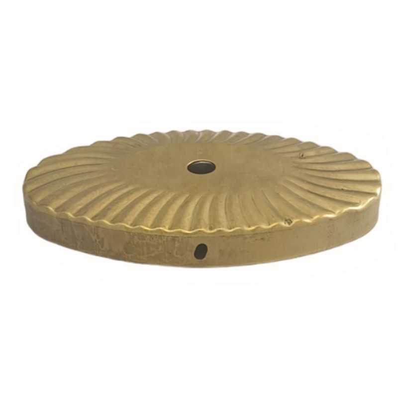 Soporte latón ovalado 129mm diámetro x 75mm y una salida