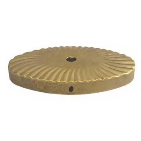 Soporte latón ovalado 129mm diámetro x 75mm y una salida