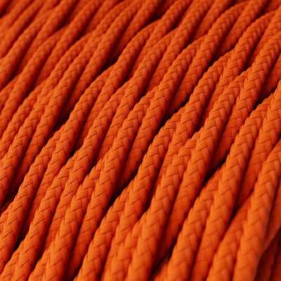 Cable decorativo textil trenzado a metros homologado naranja