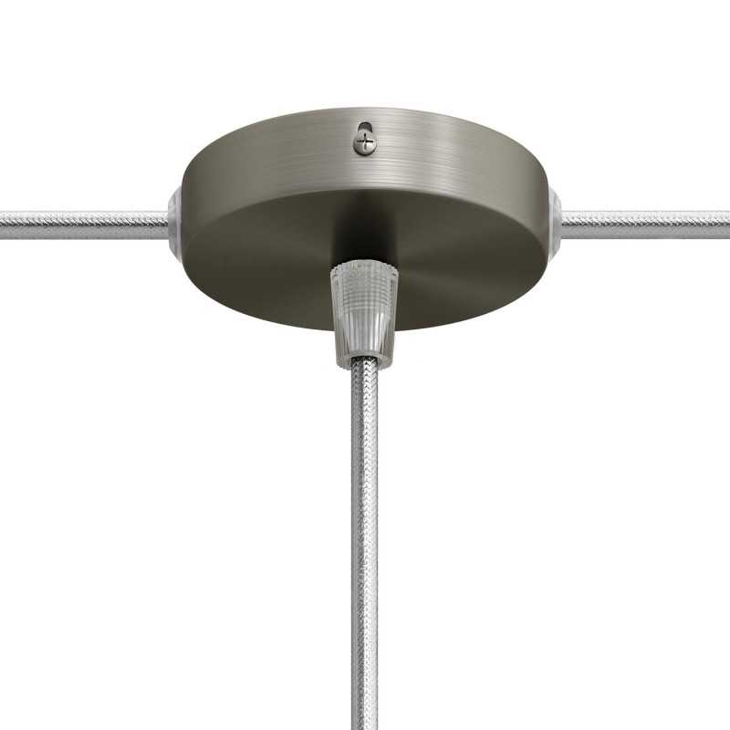 Metall-Baldachin-Set 83mm Durchmesser mit 1 Ausgang und 2 seitlichen Abgaengen