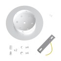 Soporte techo 200mm con 2 orificios y 4 agujeros laterales