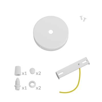 Metall-Baldachin-Set 83mm Durchmesser mit 1 Ausgang und 2 seitlichen Abgaengen