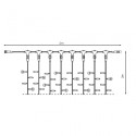 Cortina 500 LED azules IP44 programable cable negro 200x200
