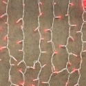 Cortina 300 LEDs rojos IP65 enlazable cable blanco 200x150