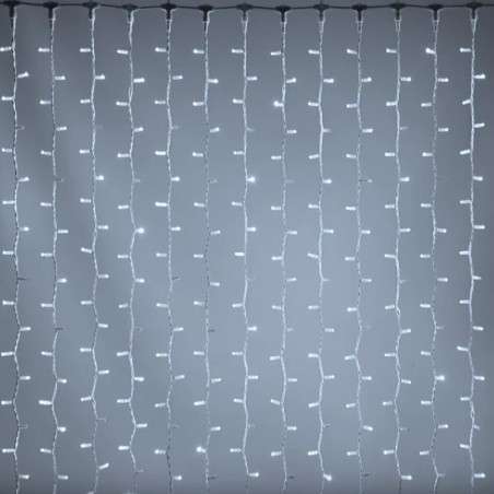 Cortina 150 LEDs blanco frio enlazable c/blanco 200x150 exterior