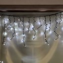 Cortina 100 LEDs frío IP44 enlazable cable negro 200x70
