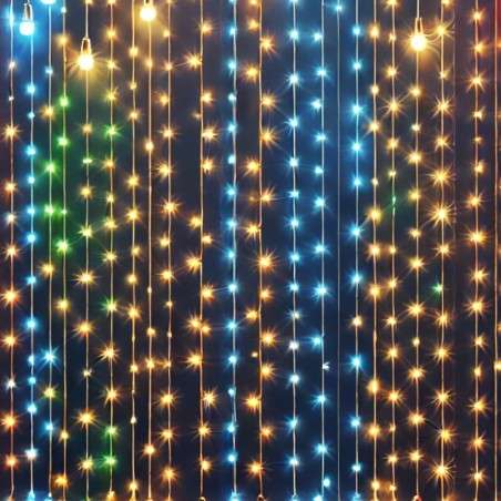 Cortina 600 LED RGB IP44 programable 300x200 con mando