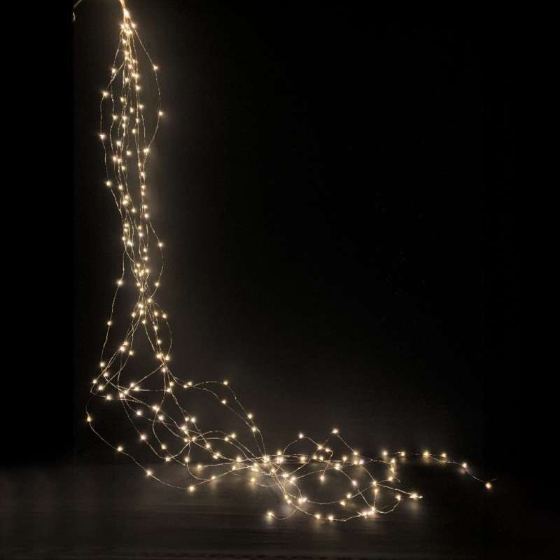 Cascada 500 LEDs fijos exterior luz cálida y 260cm largo