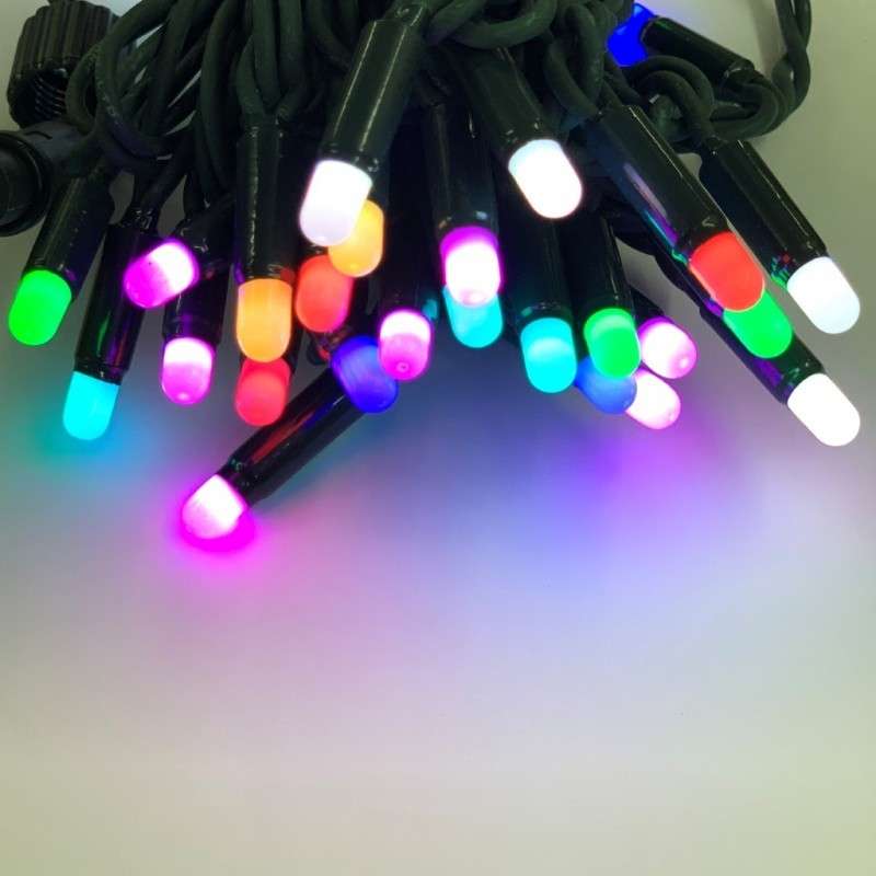 Guirnalda 100 LED RGB 10mts programable c/verde enlazable