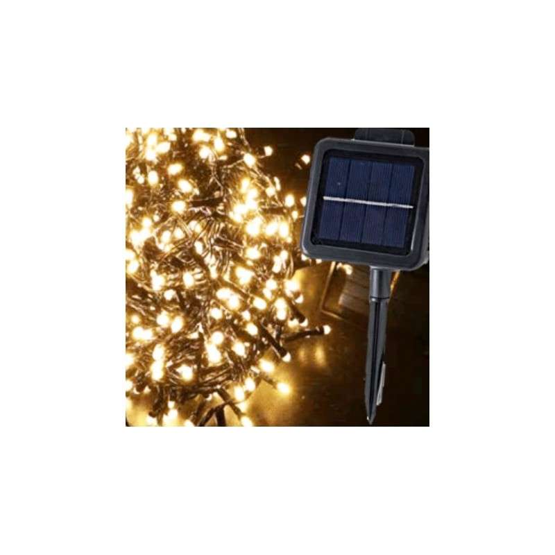 Guirnalda solar 560 LED cálidos 11mts programable exterior