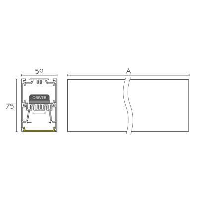 Módulo de superficie 50mm de ancho con LED integrado y enlazable