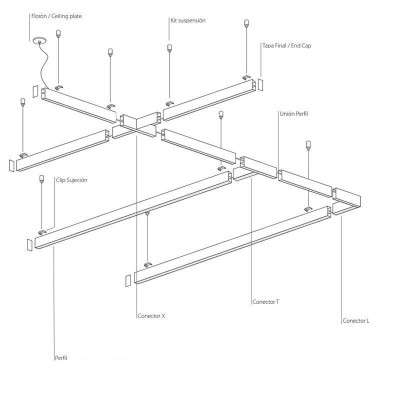 Kit zum Verbinden von LED-Oberflaechenmodulen 38mm