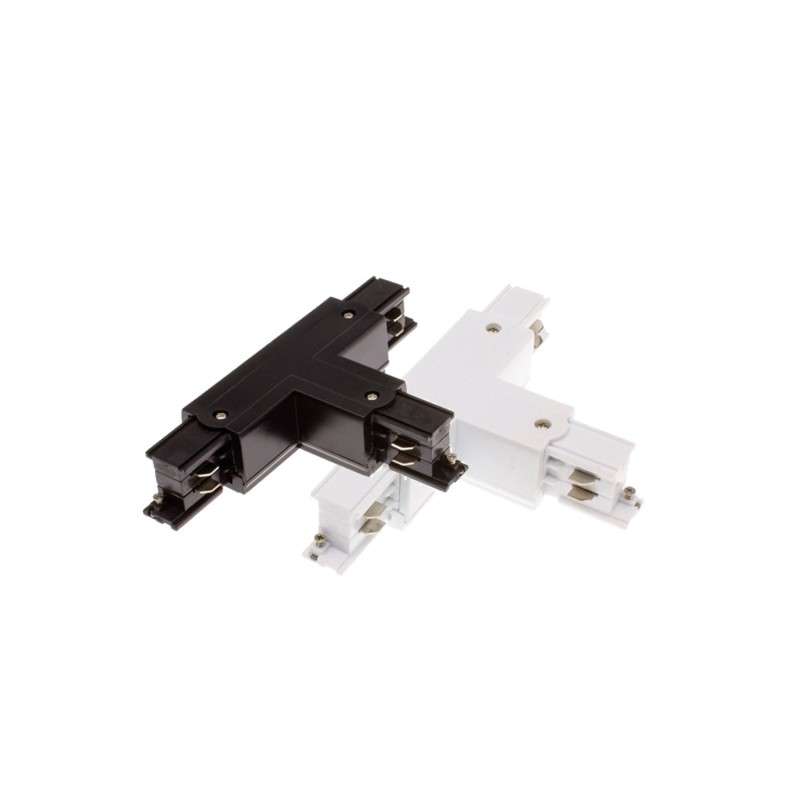 Conector en forma de T para unir rieles trifásicos