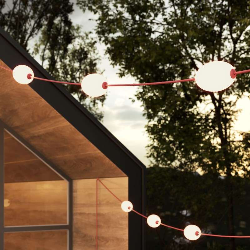 Lineare Aussen-Lichterkette mit zwolf Lichtern Gesamtlange 14 Meter kaufen