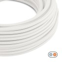 Cable decorativo textil plano a metros homologado color blanco