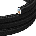 Dekoratives Flachkabel aus Textil als Meterware, schwarz, zugelassen kaufen