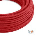 Dekoratives Flachkabel aus Textil als Meterware, rot, zugelassen kaufen