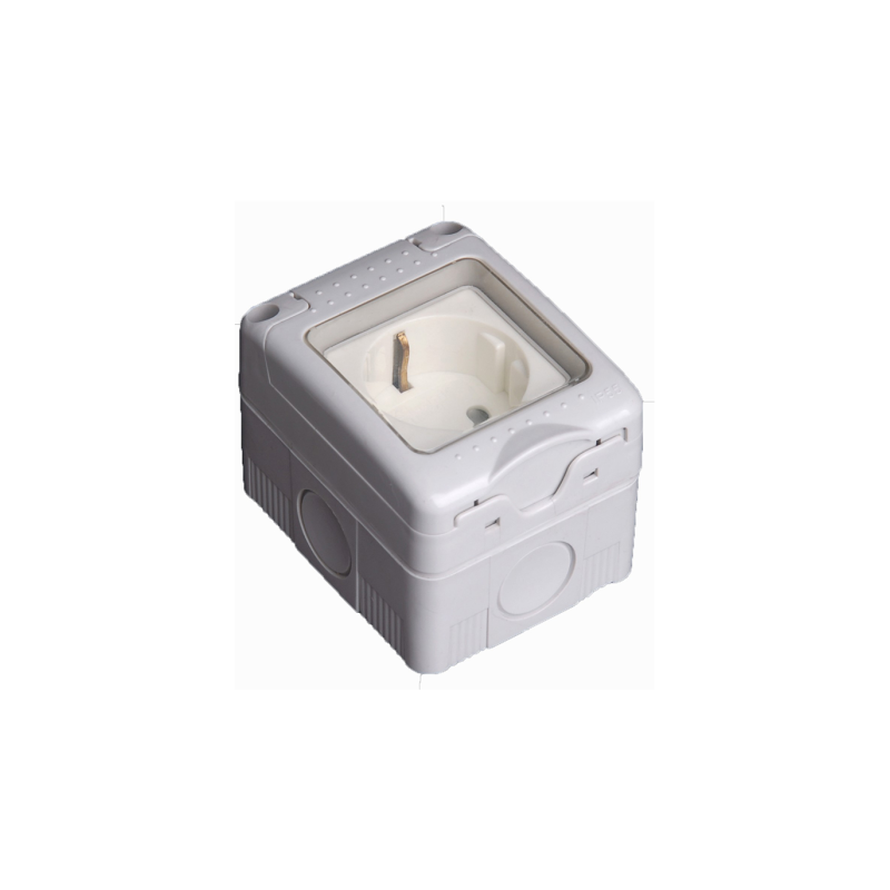 Wasserdichte Schuko-Steckdose zur Aufputzmontage IP55