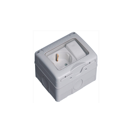 Wasserdichte Schuko-Steckdose IP55 mit Schalter