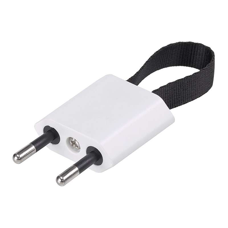 Europaeischer Stecker mit Textilschlaufe zur Lampenherstellung