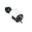 Europaeischer Schuko-Stecker mit Textilgriff zur Lampenherstellung