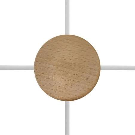 Soporte madera 88 mm diámetro x 30 mm alto con 4 salidas laterales